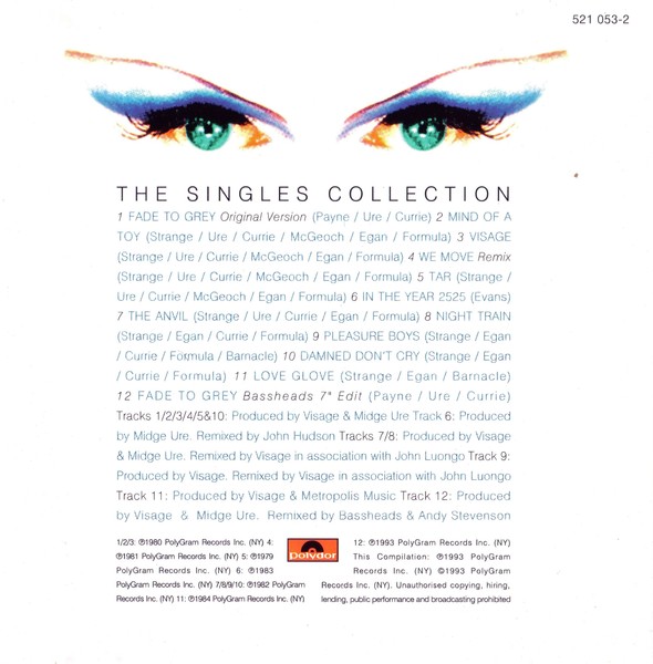 Visage - Bootleg Album CD (1993 - 2010)